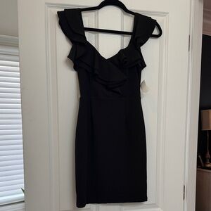Black Ruffle Cocktail Dress